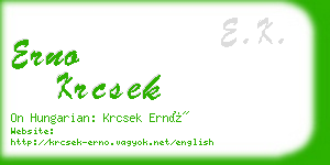 erno krcsek business card